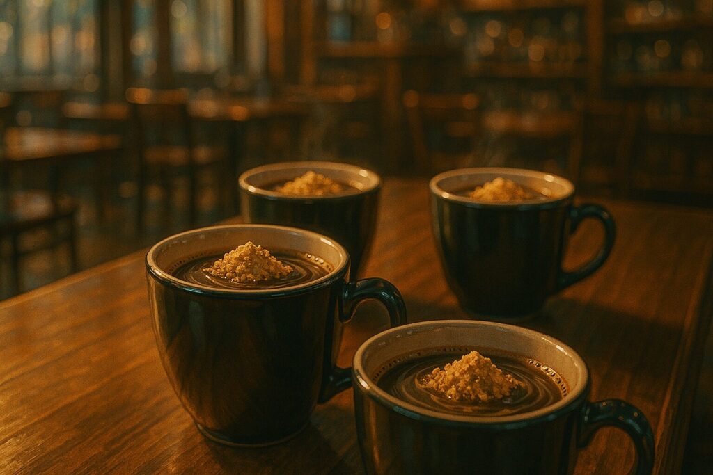提出4つのきな粉入りコーヒー
